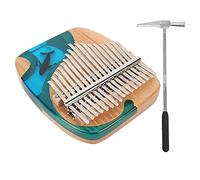 HUSHUI Kalimba Thumb Piano, Blue Whale 17-Key Music Instrument, Easy to Learn for Children and Beginners, Made of Mahogany and Acrylic, Includes Carrying Bag