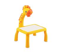 HUSHUI Kids Drawing Projector Adjustable Cute Little Deer Drawing Board for Fun 3-12 Years Old ABS 11.6x9.8x15.0in (Yellow)