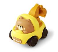HUSHUI Kids Pull Back Engineering Vehicle Toy Cartoon Animal Design Interactive Excavator for Playtime Creativity and Imagination Plastic 5.9x8.6x5.9cm