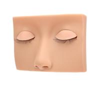 HUSHUI Lash Mannequin Head, Silicone Eyelash Extension Practice Head with Removable Eyelids, for Training and Skill Refinement (Beige)