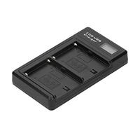 HUSHUI LCD Display Screen Battery Charger for NP-F550 Lithium Batteries, Dual Charging Design, Compact Size for Easy Portability, Black, Includes USB Data Cable