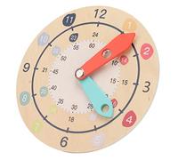 HUSHUI Learning Clock 3 Layers Educational Toy for Kids, Composite Wood Teaching Clock, Develop Time Recognition Skills, 15x15cm Size