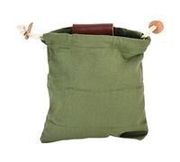 HUSHUI Leather Canvas Foraging Pouch Durable Foldable Bag for Outdoor Fruit Picking Camping Activities (OD Green)