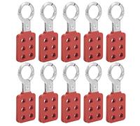 HUSHUI Lockout Hasp 10pcs Fireproof Aluminum Red 6-Hole Safety Padlock for Industrial Power Coal Mine