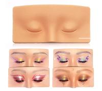 HUSHUI Makeup Practice Face Board,Silicone Face Eye Makeup Practice Board,Realistic and Reusable Makeup Practice Training,Perfect Aid to Practicing Makeup