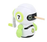 HUSHUI Manual Pencil Sharpener Green Robot Shape Durable ABS Plastic for School Supplies Kids Classroom 10.5 X 5.5cm