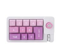 HUSHUI Mechanical Number Pad, Wired USB Type C 12 Key Hot Swappable Numpad Keyboard with RGB Backlight Joystick Roller, for Mac Gaming Work (Purple)