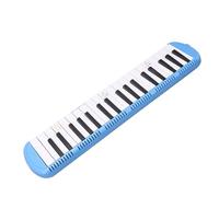HUSHUI Melodica 37 Key Wind Instrument for Beginner Learners - Convenient & Portable - Available in Blue, Pink, Black (Blue)