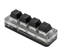 HUSHUI Mini 4 Key Keyboard, Mechanical Keypad with RGB Light, Customizable Shortcut Keys, Plug and Play, for OS X, Office Games Music Media Industrial Control