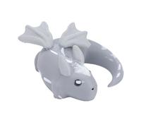 HUSHUI Mini Dragon Figurine 3D Printed Adorable Stress Relief Companion for Workers and Students - Pocket-Sized Collectible (Grey)