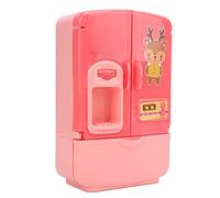 HUSHUI Mini Fridge Toy Double Door Kitchen Toys Set for Little Chefs Age 3+ ABS Material Includes Accessories (Pink)