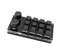 HUSHUI Mini Keypad, 12 Keys 2 Knobs Programmable Mechanical Keypad with RGB Backlit Blue Switch, for Gaming Office Media Designers Video Editors