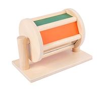 HUSHUI Montessori Sensory Rotating Drum Toy,Wooden Textile Baby Infant Early Educational Instrument Rotating Color Cognition Toy