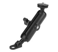 HUSHUI Motorcycle Rearview Mirror Mount for Action Camera, Flexible Rotating Bracket with 360° Adjustment, Durable Metal Design, Fits Various Sports Cameras - Black