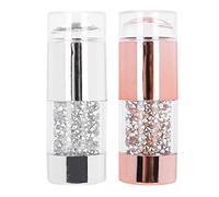 HUSHUI Nail Art Stampers Professional Silicone Double-Head Manicure Tool for Home and Salon Use, Rose Gold and Silver, 2 Units