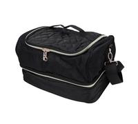 HUSHUI Nail Polish Organizer Bag, 60 Bottles Professional Manicure Storage Pouch with Adjustable Shoulder Strap and Removable Dividers, for Travel Salon and Nail Technician Tools (Black)