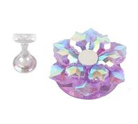 HUSHUI Nail Tips Stand Holder, Magnetic Nail Practice Display Stand for False Nail Tips with Adjustable Base, Suitable for Salon and Home DIY (Purple)