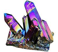 HUSHUI Natural Rainbow Crystal Quartz Cluster,Natural Colorful Rainbow Crystal Stone Natural Rock Crystal Cluster Geode Stone Specimen Home Decor