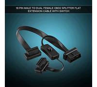 HUSHUI OBD2 Splitter Cable, Durable Male to Dual Female OBD2 Extension Cable Adapter for Automotive Diagnostics, 32cm Black, Includes 1 Unit
