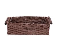 HUSHUI Paper Rope Storage Basket, Handmade Woven Decorative Storage Bin Toilet Tank Topper Paper Basket for Bathrooms, Living Rooms (Brown)
