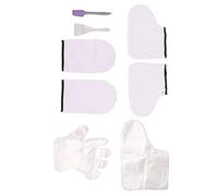 HUSHUI Paraffin Wax Bath Mitts Set, White Wax Brush and Purple Spatula with 100 and Foot Covers, for Professional Salon Spa and Home Use