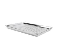 HUSHUI Pet Cooling Tray with Breathable Holes Stainless Steel Heat Dissipation Ice Box for Dogs Cats 60x40cm