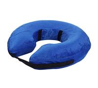 HUSHUI Pet Dog Collars Inflatable Comfortable Elizabeth Circle Neck Protector for Cats and Dogs - Plush Material in Blue, Sizes XS to XL (L)