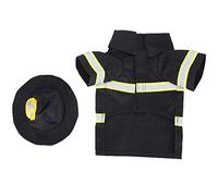 HUSHUI Pet Dog Firefighter Clothes Jacket with Hat for Halloween and Themed Parties, Durable Canvas 100%, Comfortable and Stylish Pet Costumes (M)