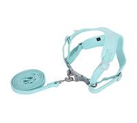 HUSHUI Pet Dog Harness Adjustable No Pull Vest Kit with Reflective Collar for Night Walking, Comfortable Suede Material, 1 Unit (XXS)
