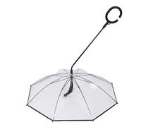 HUSHUI Pet Umbrella with Leash Transparent Design C Shape 27.56in Diameter for Dog Walking During Rainy Days