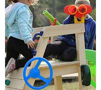 HUSHUI Plastic Kids Steering Wheel Toy, Durable and Bright Swing Set Accessory for Playground Fun, 10.4 Inch Size, Yellow/Red/Blue Options (Blue)