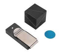 HUSHUI Pool Cue Chalk Holder, Aluminum Alloy Flip Cover Chalk Box with Back Clip, for Standard Chalks (Black)