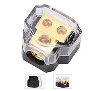 HUSHUI Power Distribution Block Designed for Car Audio Amplifier Modification Pure Copper Material 1X2GA In and 2x4GA Out Block for Enhanced Performance