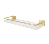 HUSHUI Premium Aluminium Floating Shelf with Strong Capacity, Decorative Wall Mounted Storage Shelf for Bathroom, Kitchen, Living Room, Bedroom (Gold)