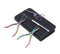HUSHUI Professional Microlink Hair Extension Tools Kit, Durable Stainless Steel Pliers & Scissors for Hair Extension Application, 4pcs with Storage Bag (Colorful)