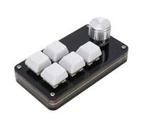 HUSHUI Programmable Macro Keyboard, 5 Keys 1 Knob Hot Swappable Wired USB Custom Macro Keypad with Detachable Cable for Gaming Video Editing Graphic Design