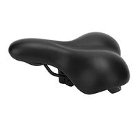 HUSHUI PU Leather Ergonomic Bicycle Seat Cushion Cover with High Elastic Support for Mountain and Electric Bikes, Waterproof and Easy to Clean (Black)