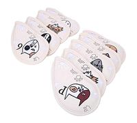 HUSHUI Putter Cover 9PCS PU Leather Waterproof Durable Design for Lovers, Moisture Proof and Dustproof, Lightweight 16.5x10cm (Beige)