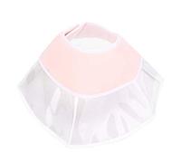 HUSHUI PVC Pet Elizabeth Circle Cat Recovery Collar, Soft & Comfortable, Anti-Scratch Protection for Wounded Pets, Light Pink - 1 Unit (L)