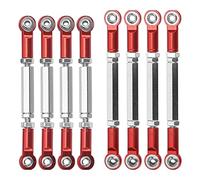 HUSHUI RC Steering Servo Pull Rod, Metal Linkage Arm Tie Rod Ends Connector with Novel Design and Upgraded Texture, for WPL MN Feiyu Remote Control Car (Red)