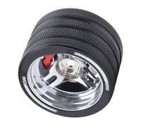 HUSHUI RC Transmitter Hand Wheel, Aluminum Alloy Steering Wheel with Simulated Disc Brake Design, for SANWA MT41 MT51 M17 FUTABA 4PX 7PX 10PX NB4 Series (Silver)