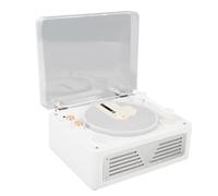 HUSHUI Retro CD Player, Portable 5.0 HiFi Sound CD Player with 2 Stereo Speakers for Language Learning Bedtime Stories Early Education (White)