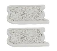 HUSHUI Rose Flower Silicone Dies 2 Pack Non-Stick Baking Template Tool for Cake Chocolate Crafts Made of Eco-Friendly Material