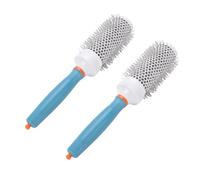 HUSHUI Round Hair Brush Set 2pcs Nylon Teeth Ceramic Hairdressing Brush for Volume and Curls At Home or Salon (45#)