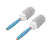 HUSHUI Round Hair Brush Set 2pcs Nylon Teeth Ceramic Hairdressing Brush for Volume and Curls At Home or Salon (53#)