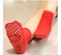 HUSHUI Self Heating Socks Warm Breathable Cotton Winter Massage Socks for Men Women 2 Pack (Red)