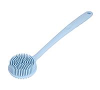 HUSHUI Silicone Back Brush Dual Sided Soft Comfortable Anti Slip Shower Scrubber for Adults and Seniors Nordic Blue 1 X (Blue)