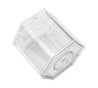 HUSHUI Small Aquarium Fish Tank, Portable Mini Hex Shape Design for Office Decoration, Compact and Beautiful, Plastic Material, 1 Unit (Clear)