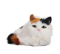 HUSHUI Soft Plush Cat Doll Simulation Cat Plush Toy Lifelike Opening Eyes for Home Decoration Kids Party Gift