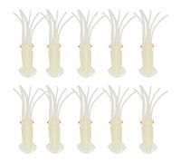 HUSHUI Squid Fishing Lures 10pcs Durable Lifelike Soft Bait for Night Fishing Silica Soft Silicone (7.5cm)